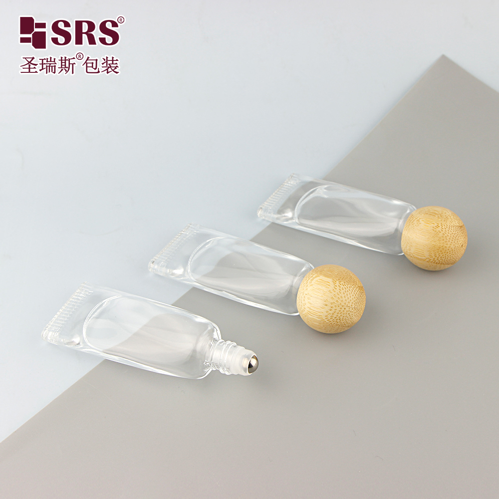 Essential Oil 10ml Roll on Bottle Glass Oil Roll on Tube with Wooden Cap