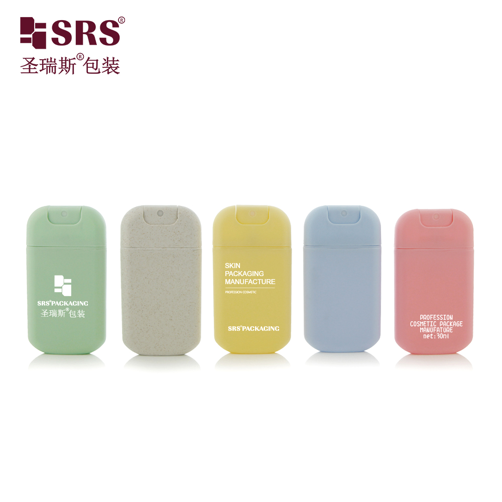 Empty Plastic Mist 30ml Spray Bottle Blue Green Yellow Gray Red Credit Card Portable Pocket Perfume Bottle