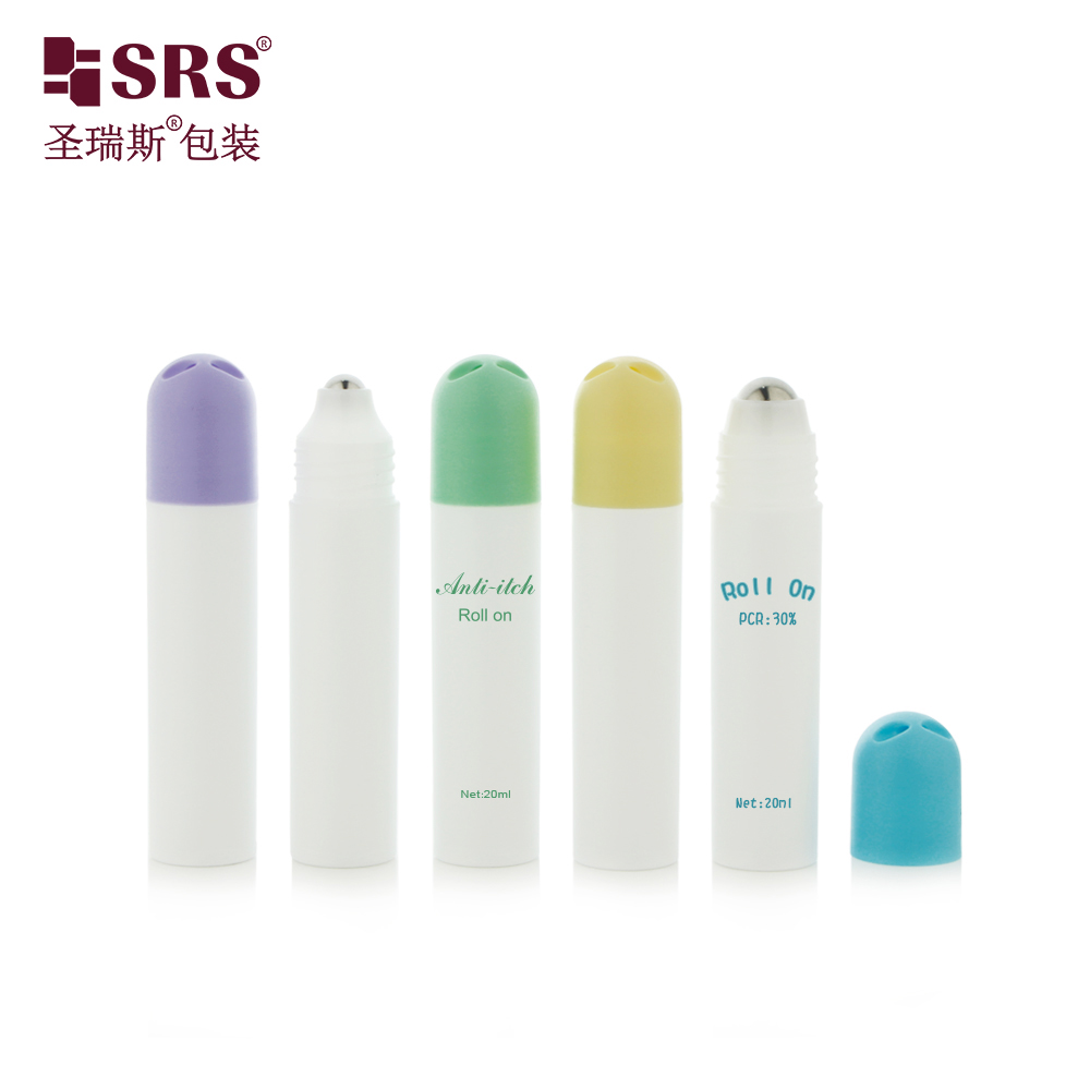 White Empty Colorful 20ml Deodorant Cosmetic Packaging Lotion Roll on Tube with Hanging 