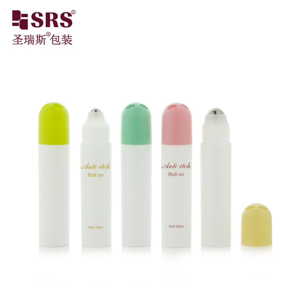 White Empty Colorful 20ml Deodorant Cosmetic Packaging Lotion Roll on Tube with Hanging 