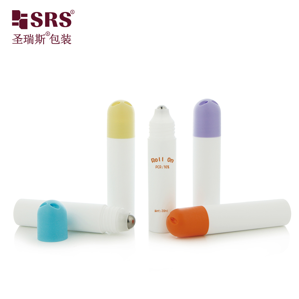 White Empty Colorful 20ml Deodorant Cosmetic Packaging Lotion Roll on Tube with Hanging 