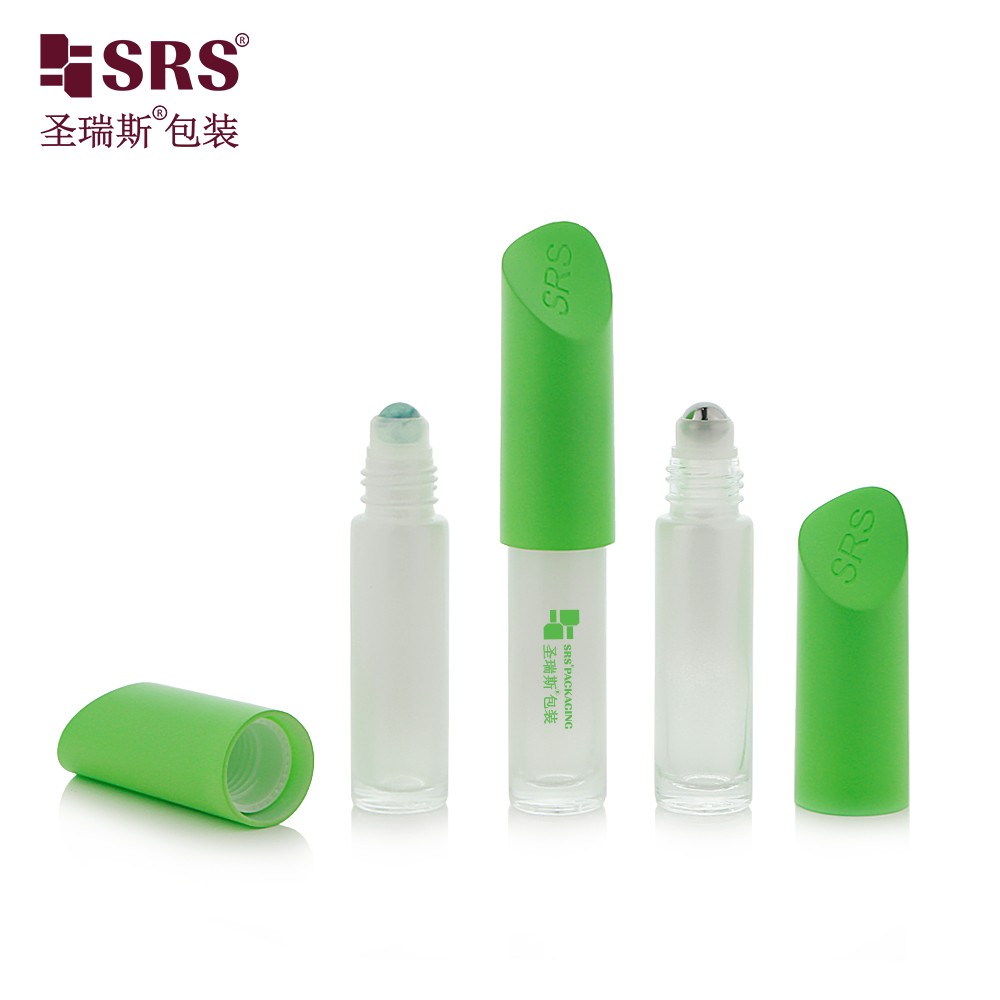 New Cute Shape Cap Portable Empty 10ml Essential Oil Glass Roll on Bottle