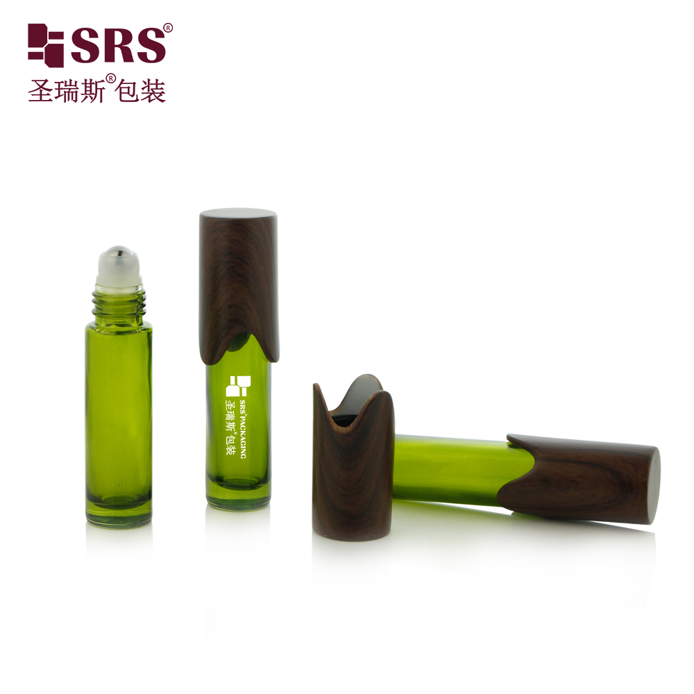 New Cute Shape Cap Portable Empty 10ml Essential Oil Glass Roll on Bottle