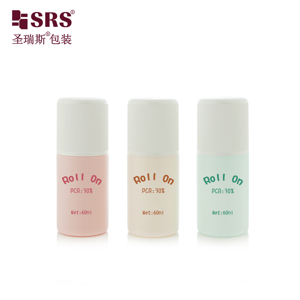 2oz 60ml Roll on Bottle Deodorant Cleaning Beauty Packaging with Children Proof Cap  