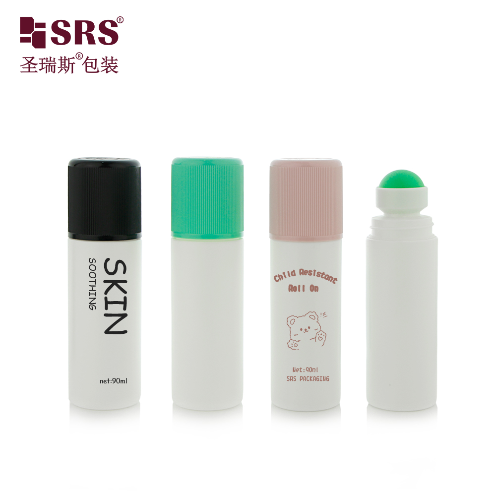 Custom Logo 90ml Deodorant Plastic Roll on Bottle with Double Wall Child Proof Cap