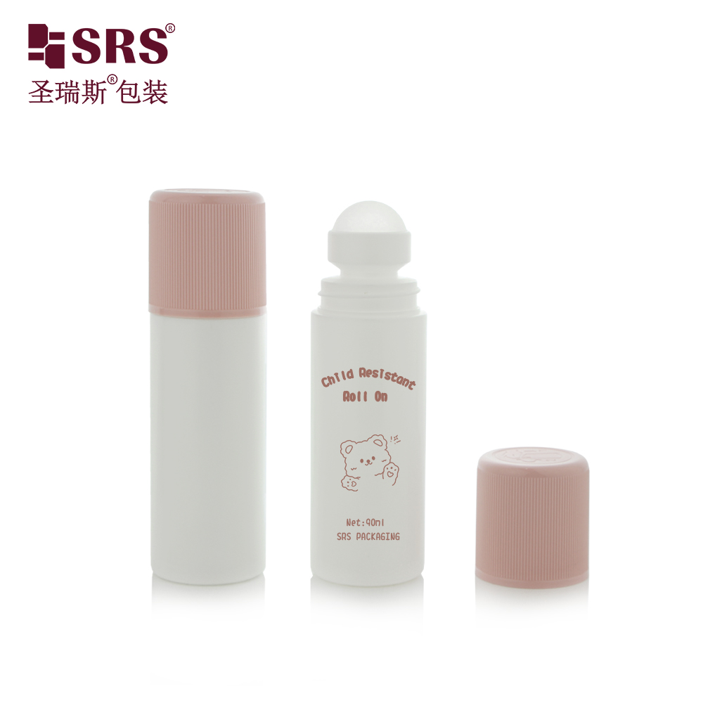 Custom Logo 90ml Deodorant Plastic Roll on Bottle with Double Wall Child Proof Cap