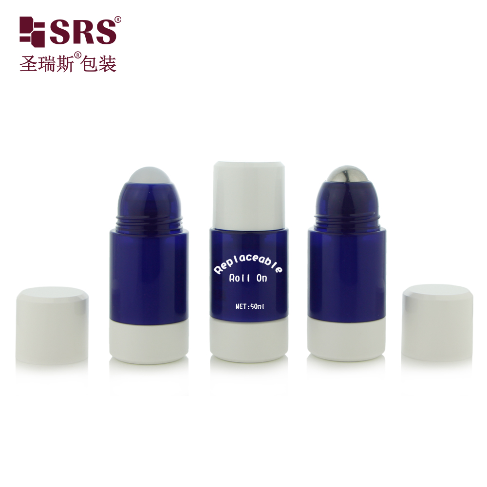  Replaceable Inner Bottle PP PCR Deodorant Eco-friendly Refillable Roll on Bottle