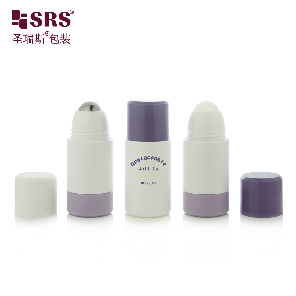  Replaceable Inner Bottle PP PCR Deodorant Eco-friendly Refillable Roll on Bottle