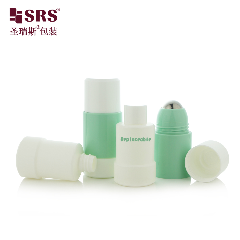 Replaceable Inner Bottle PP PCR Deodorant Eco-friendly Refillable Roll on Bottle
