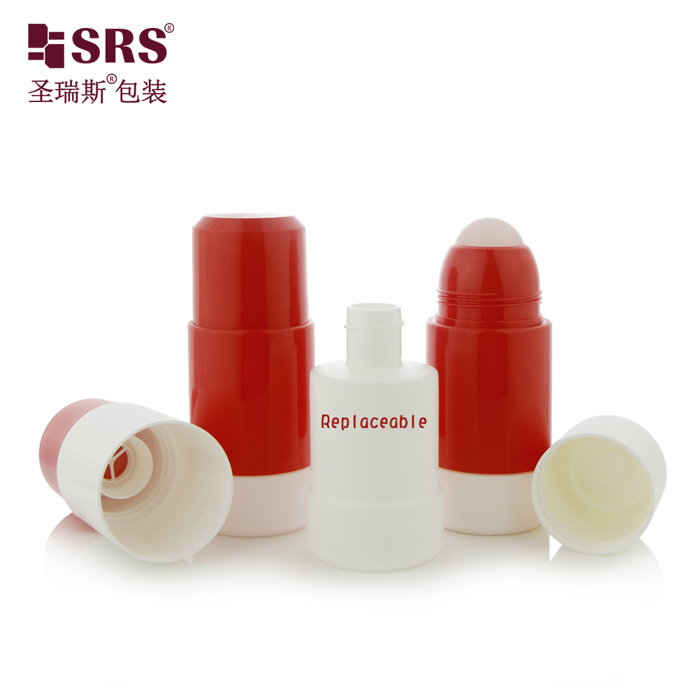  Replaceable Inner Bottle PP PCR Deodorant Eco-friendly Refillable Roll on Bottle