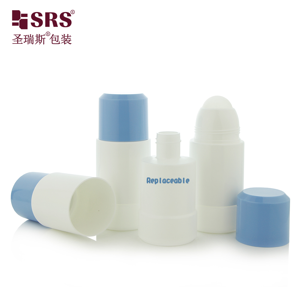  Replaceable Inner Bottle PP PCR Deodorant Eco-friendly Refillable Roll on Bottle
