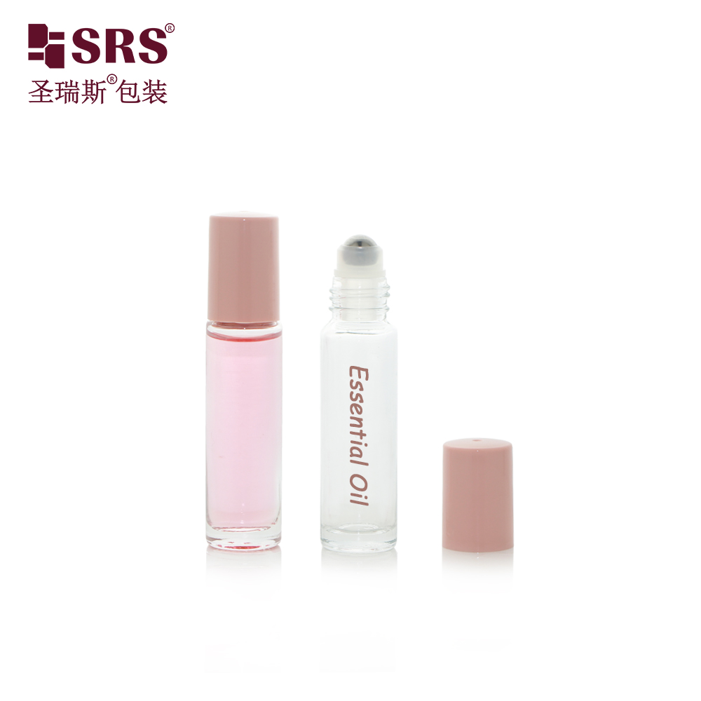 Empty Spraying Gradient Colored Glass Bottle with Steel Roller Ball for Essential Oil