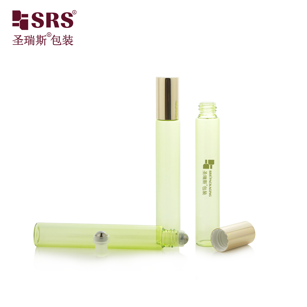 Custom Painting Color Empty Essential Oil Glass Roll on 10ml Bottle With Stainless Steel Roller