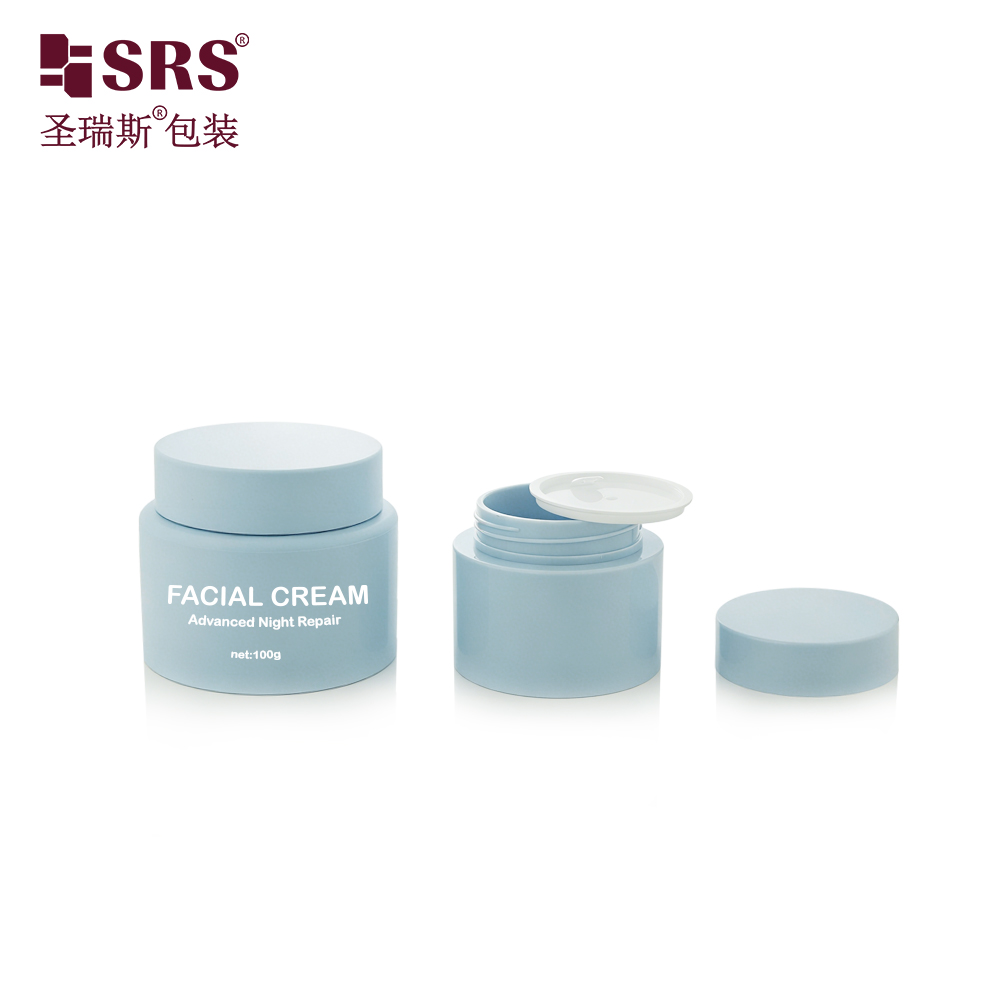 50ml 100ml Empty Blue Cosmetic Skin Care Scrub Butter Jar Lotion Cream Container