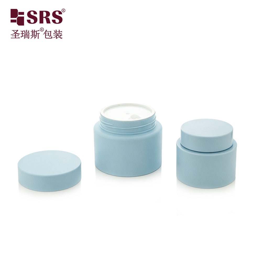 50ml 100ml Empty Blue Cosmetic Skin Care Scrub Butter Jar Lotion Cream Container