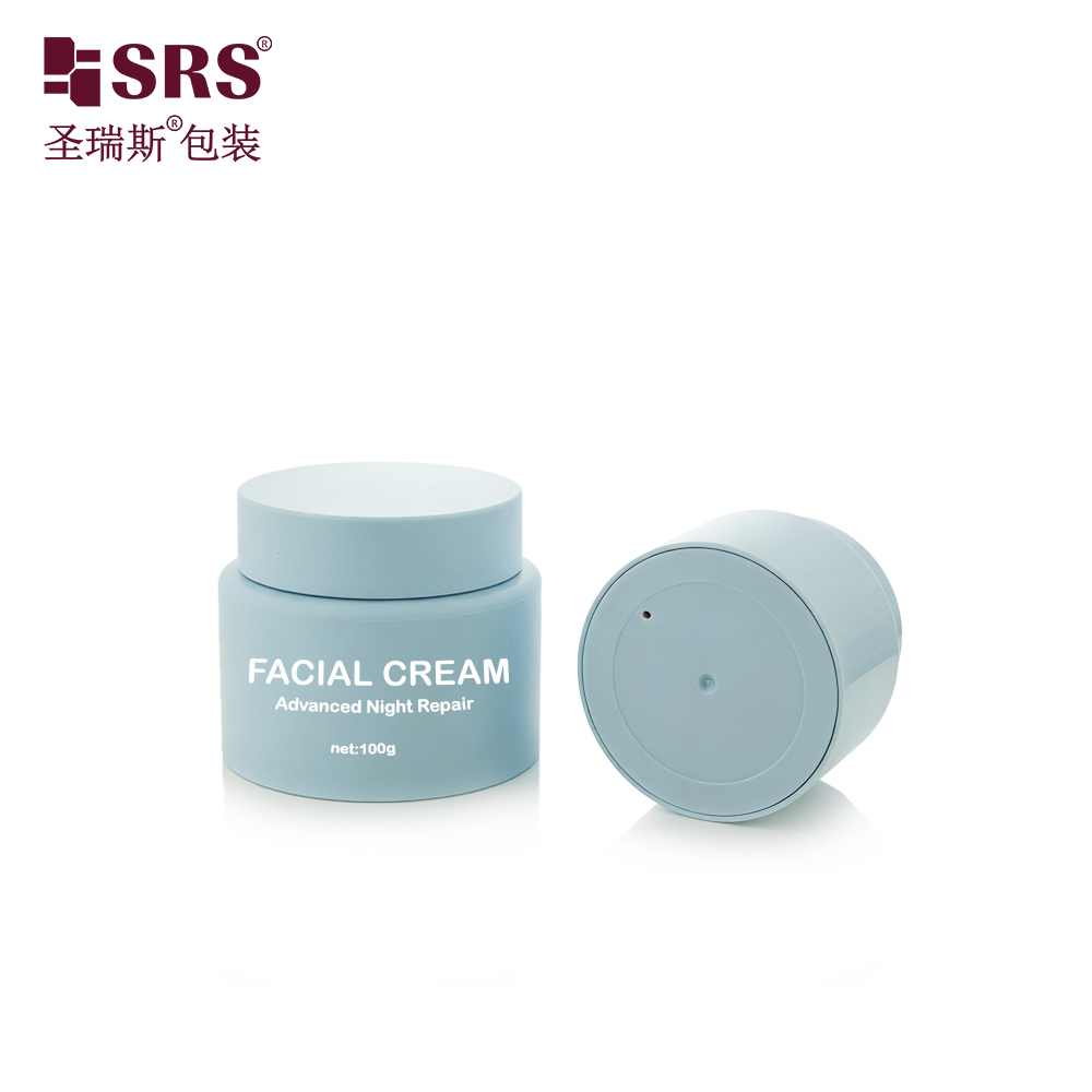 50ml 100ml Empty Blue Cosmetic Skin Care Scrub Butter Jar Lotion Cream Container