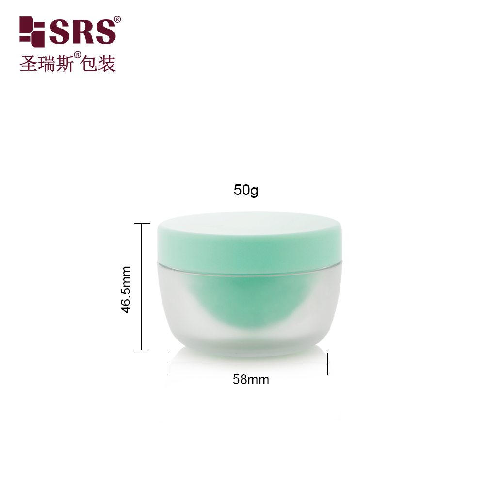 50g Bowl Shaped PP Inner PET Outer Layer Replaceable Cosmetics Jar