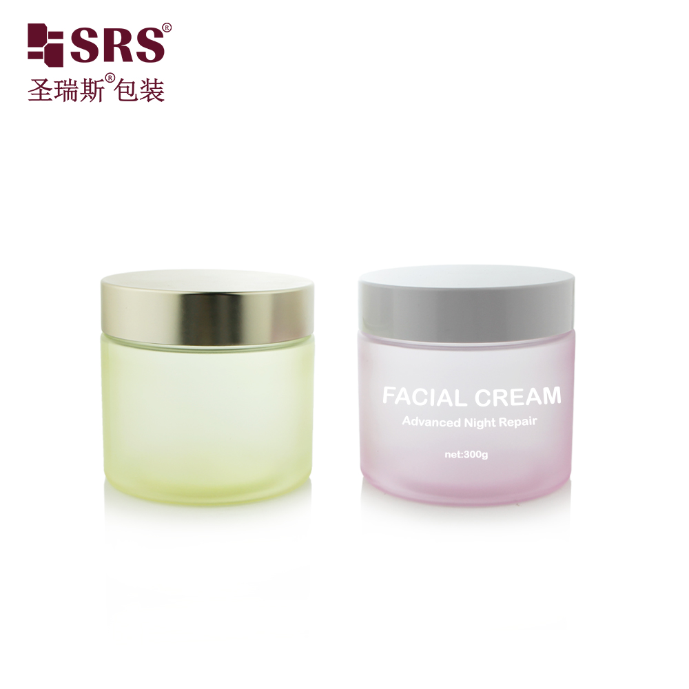 Custom Color Translucent 200g 250g 300g Screw Cap Big Mouth Skincare PET Jar