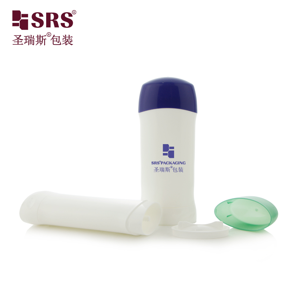 Empty PP PCR 45ml 75ml Deodorant Stick Container Oval Shape Twist up Deodorant Tubes