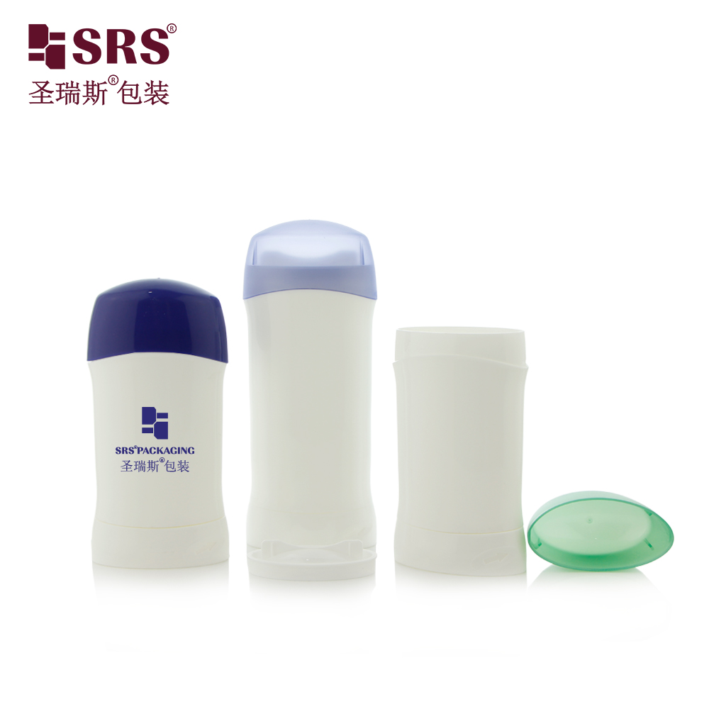 Empty PP PCR 45ml 75ml Deodorant Stick Container Oval Shape Twist up Deodorant Tubes