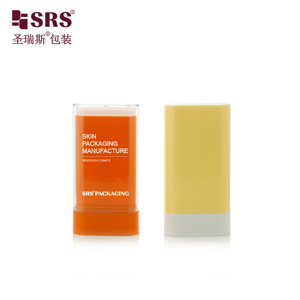 Glossy PP Plastic 20g Twist up Oval Flat Shape Empty Stick Container 