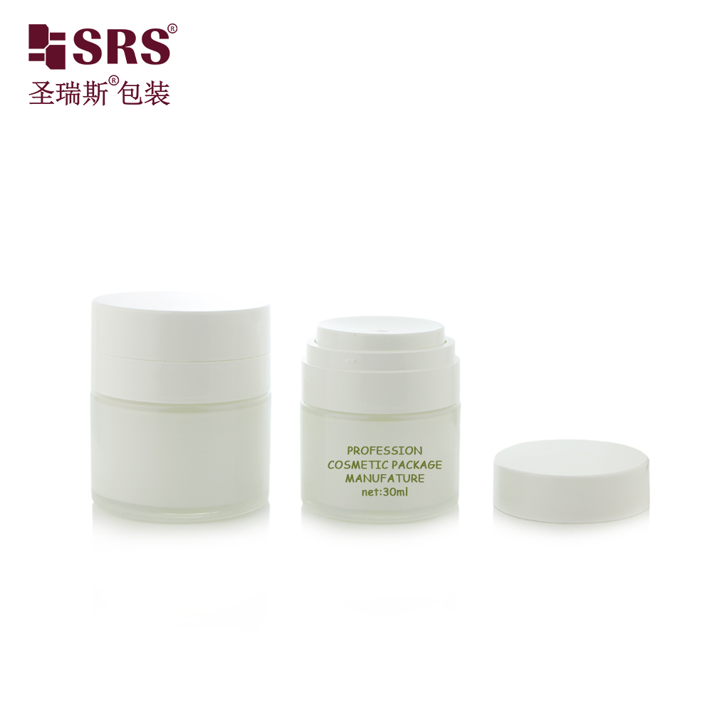 Replaceable Glass Cosmetic Packaging 30ml 50ml Vacuum Airless Jar