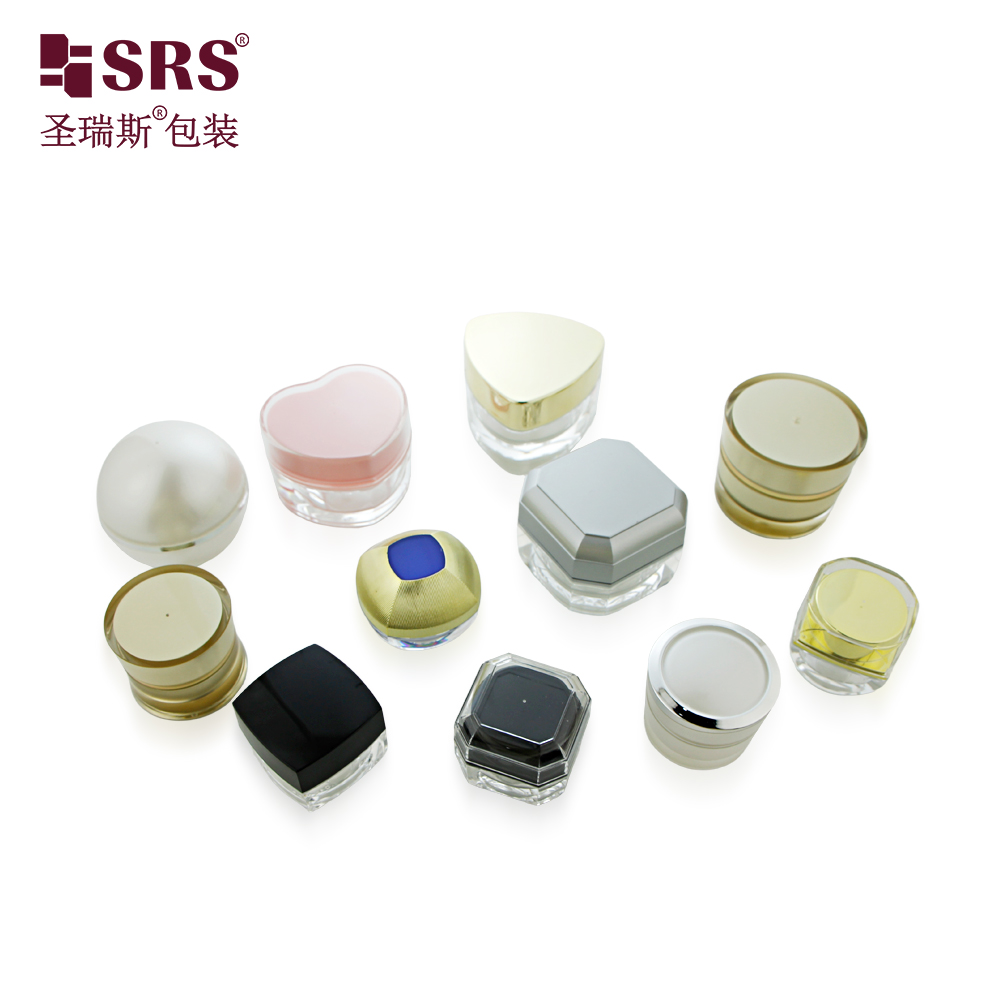 Luxury 5g 10g Multiple Shapes Custom Color Mini Acrylic Jar Empty Cosmetics Container