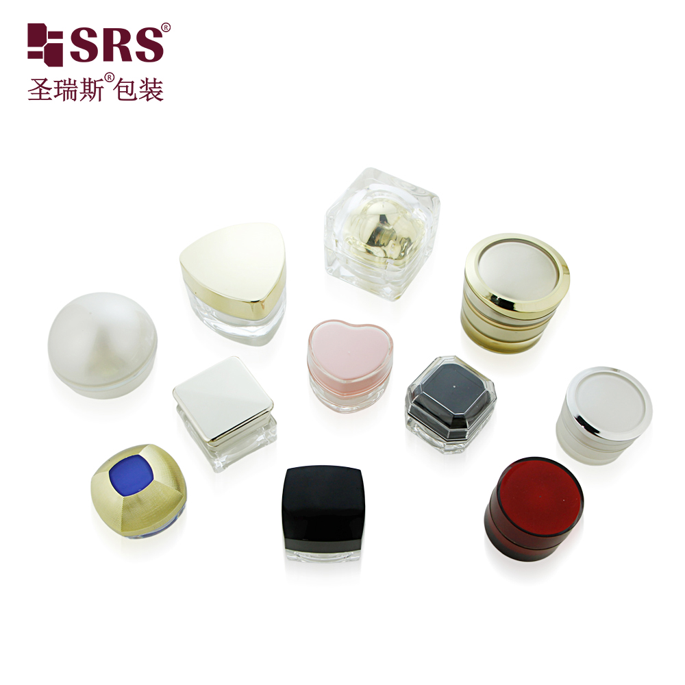 Luxury 5g 10g Multiple Shapes Custom Color Mini Acrylic Jar Empty Cosmetics Container