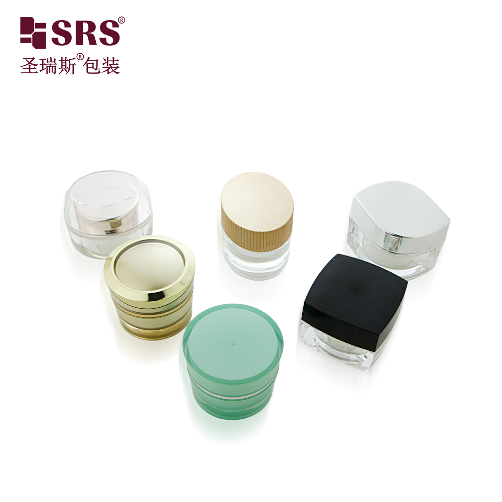 Luxury 5g 10g Multiple Shapes Custom Color Mini Acrylic Jar Empty Cosmetics Container
