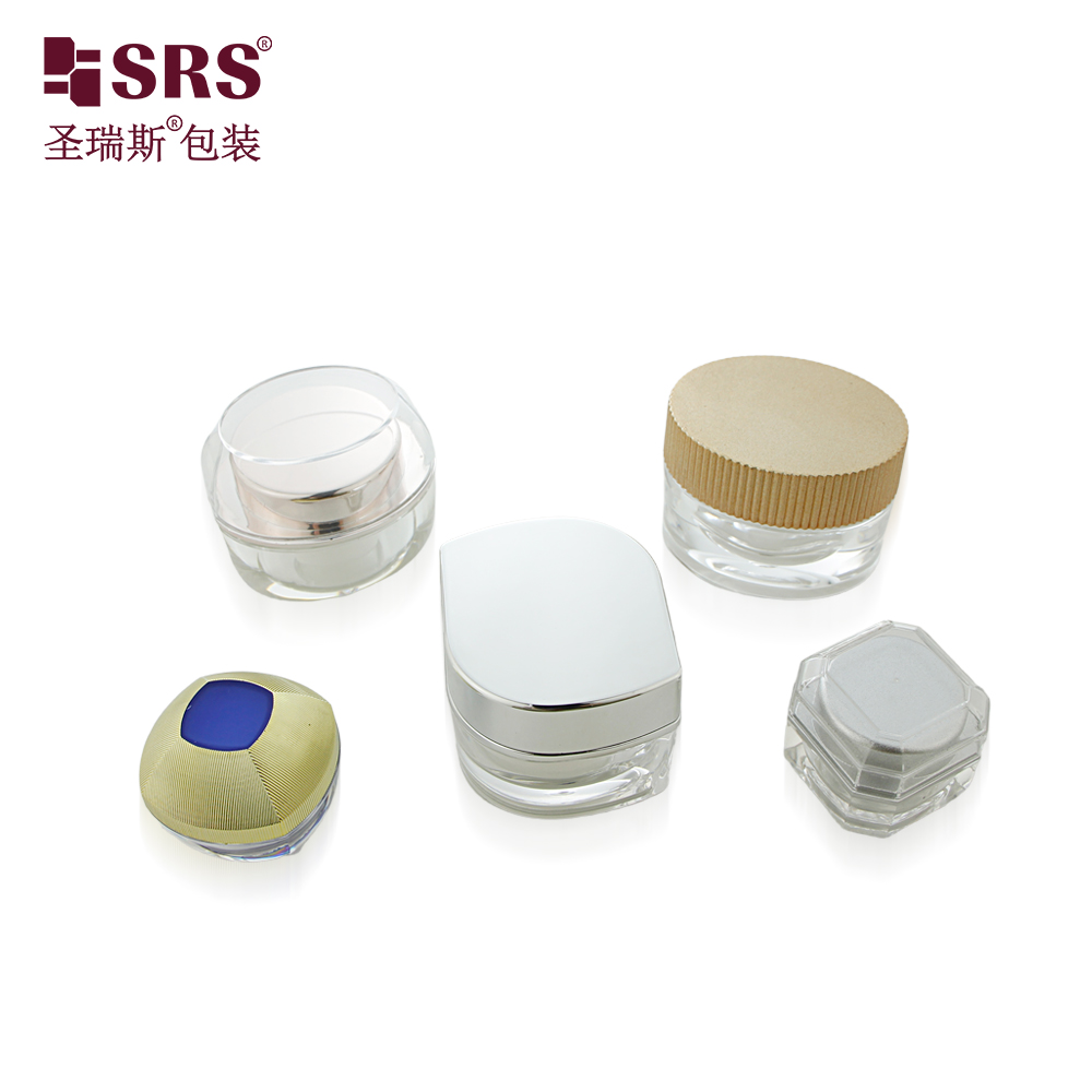 Luxury 5g 10g Multiple Shapes Custom Color Mini Acrylic Jar Empty Cosmetics Container