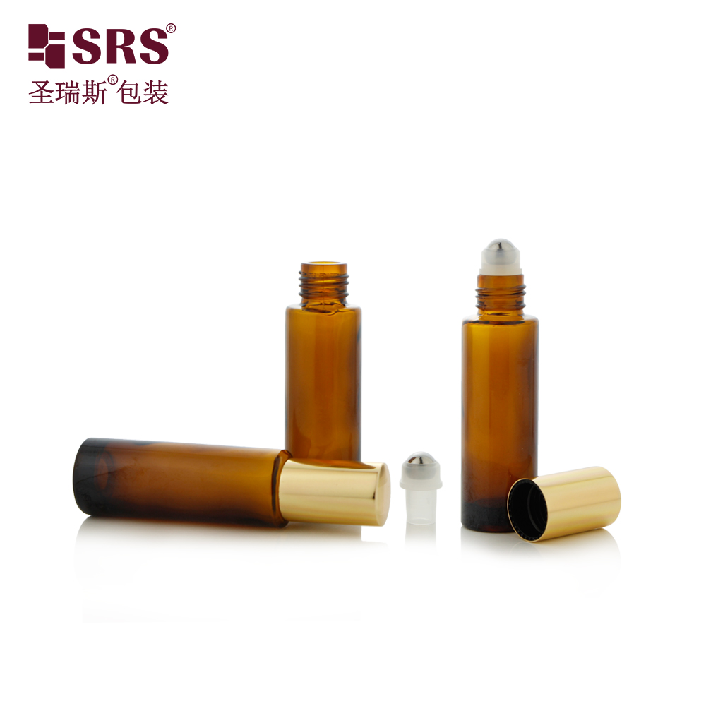 Glass Essential Oil Roll on Applicator Molded Glass Roller Bottle for Skincare
