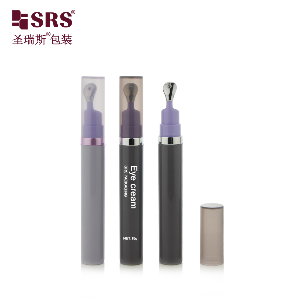 PP Airless Roll on Bottle with Painting Gradient Gold for Lip Eye Skincare