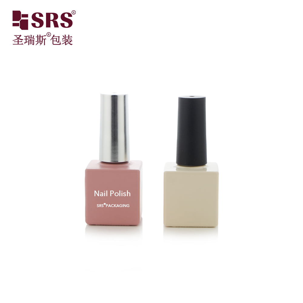 Empty 10ml Square Glass Bottle Custom Matte UV Gel Container Nail Polish Bottle for Nail Polish
