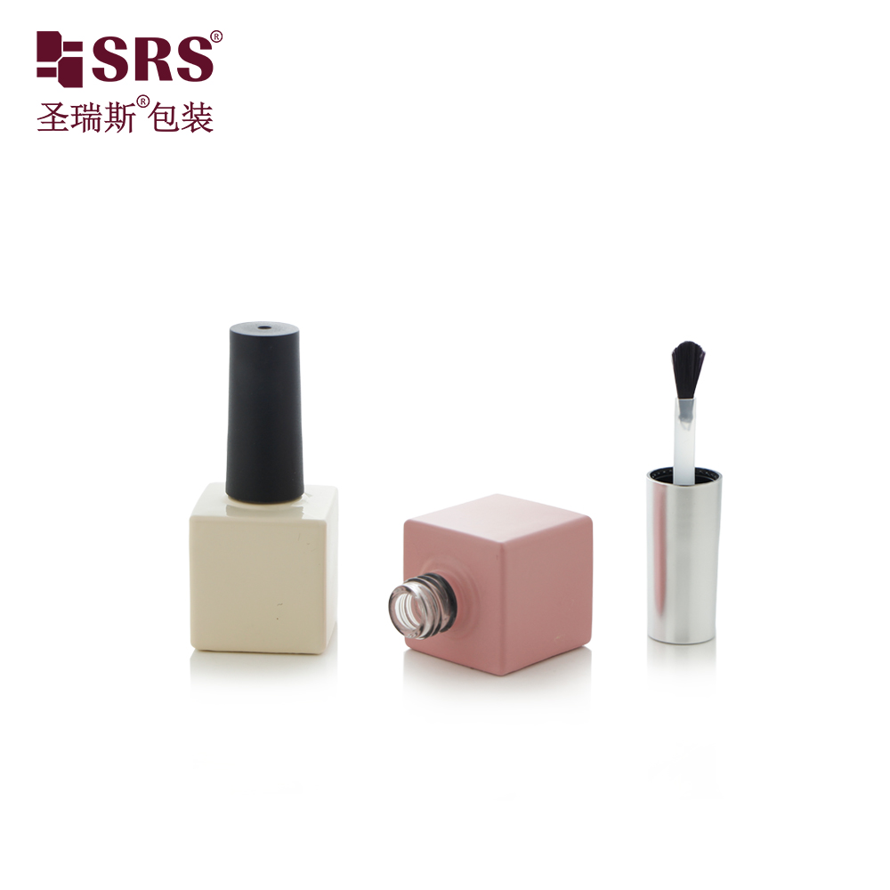Empty 10ml Square Glass Bottle Custom Matte UV Gel Container Nail Polish Bottle for Nail Polish