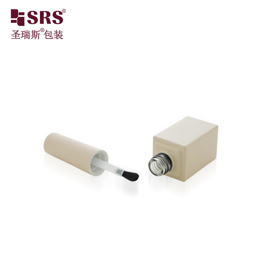Factory Supply Custom Transparent Nail Gel Empty Bottles 12ml Square Fancy Nail Polish Glass Bottle 