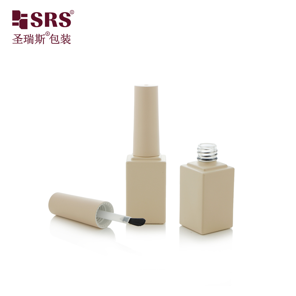Factory Supply Custom Transparent Nail Gel Empty Bottles 12ml Square Fancy Nail Polish Glass Bottle 