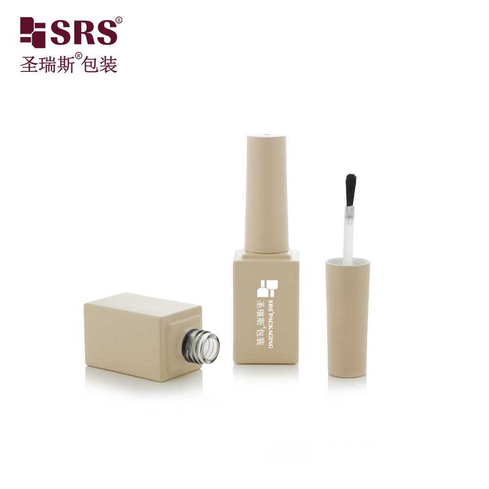Factory Supply Custom Transparent Nail Gel Empty Bottles 12ml Square Fancy Nail Polish Glass Bottle 