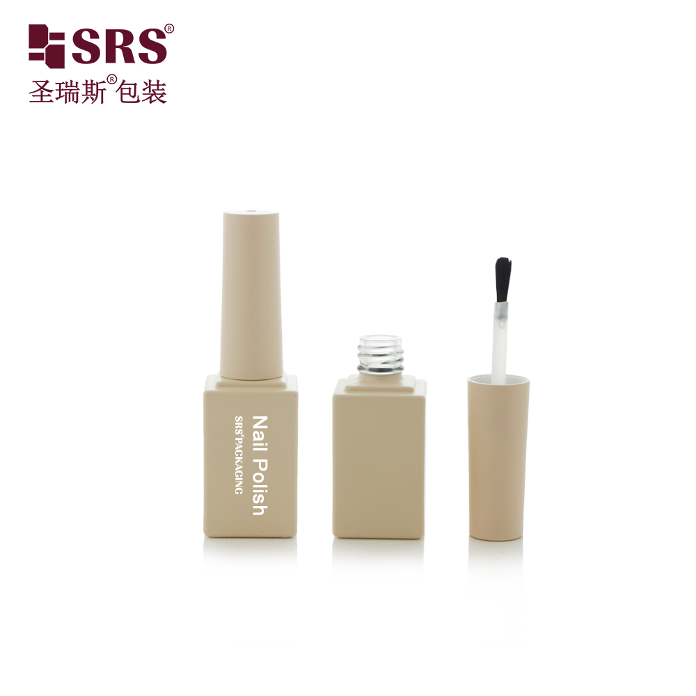 Factory Supply Custom Transparent Nail Gel Empty Bottles 12ml Square Fancy Nail Polish Glass Bottle 