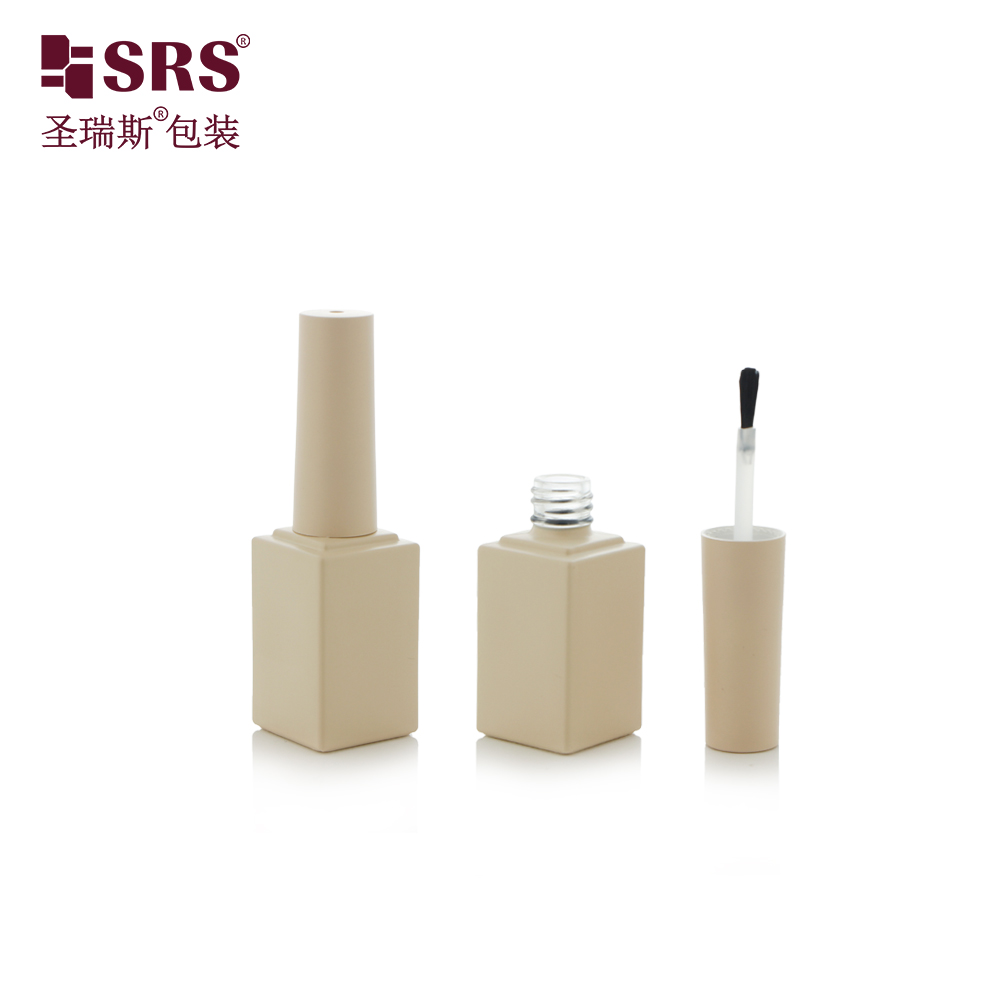 Factory Supply Custom Transparent Nail Gel Empty Bottles 12ml Square Fancy Nail Polish Glass Bottle 