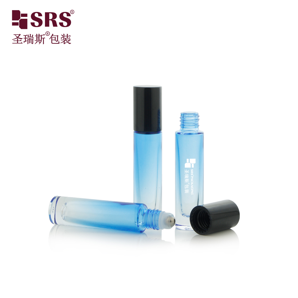 Thickness Base 5ml 10ML Gradient Glass Roll on Bottle With Custom Color Aluminum Cap