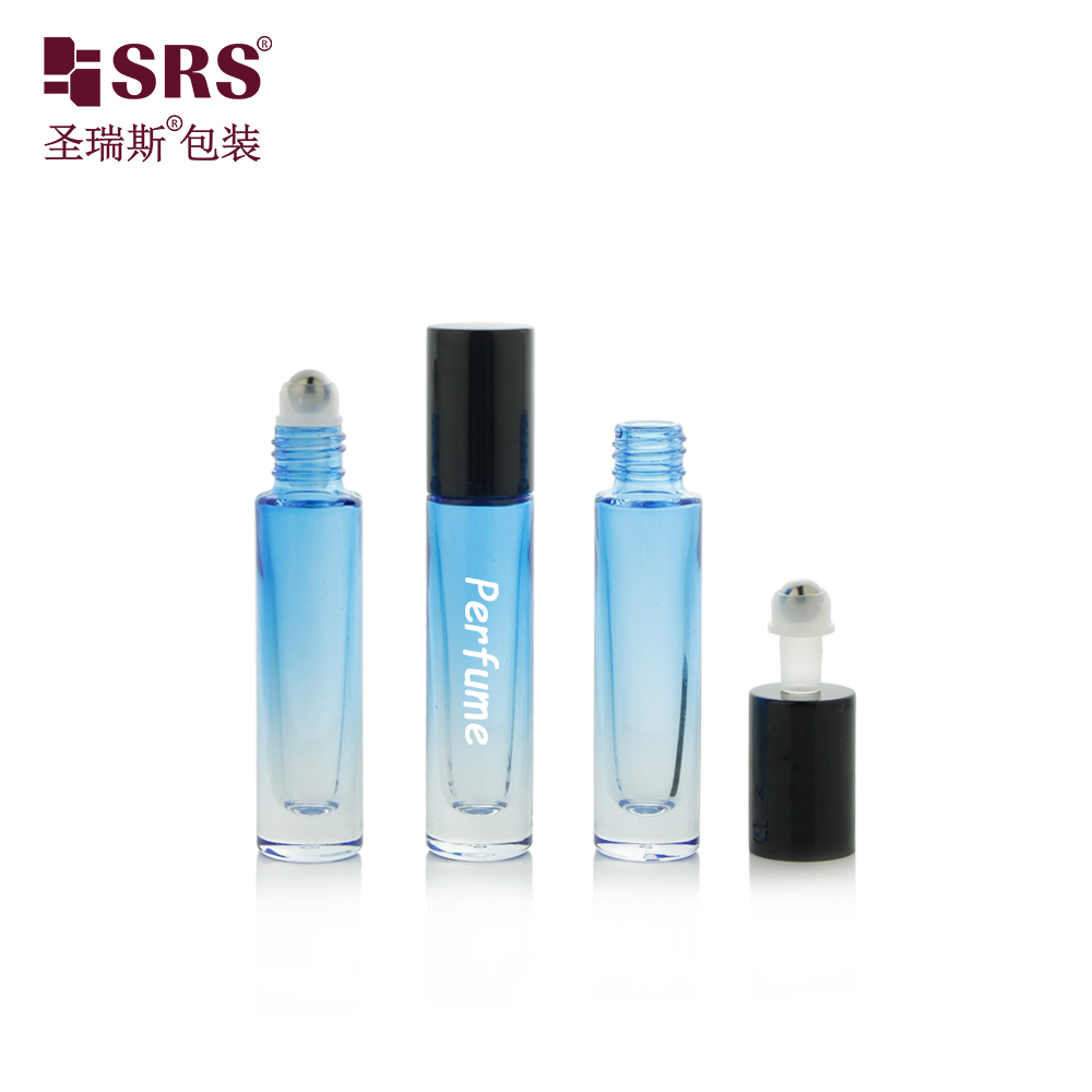 Thickness Base 5ml 10ML Gradient Glass Roll on Bottle With Custom Color Aluminum Cap