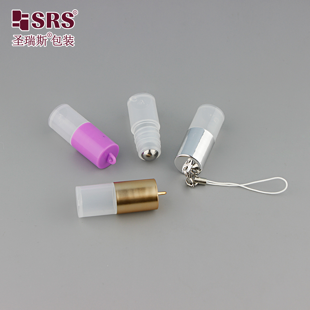 Wholesale Perfume Oil Empty PP Plastic Roller Bottles with Steel Ball and Ring Cap