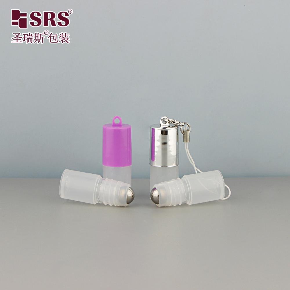 Wholesale Perfume Oil Empty PP Plastic Roller Bottles with Steel Ball and Ring Cap