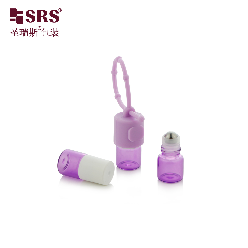 Children Care Oil Custom Color Glass 1ml Roll on Bottle with Cute Silicone case 