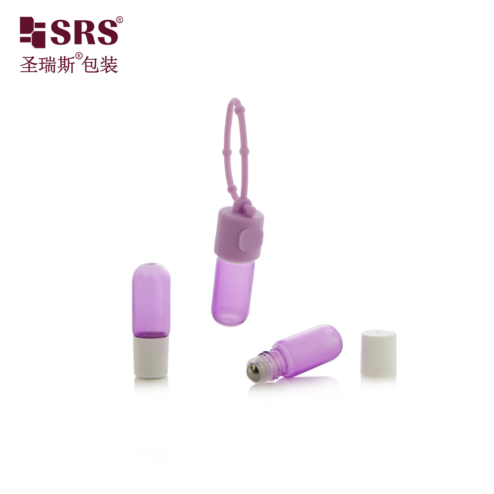 Custom Painting Purple Color 3ml Glass Roll on Bottles Round Base Essential Oil Cosmetic Packaging