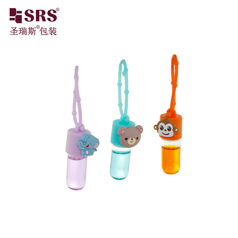 Wholesale Transparent Tube Glass Roller Bottle with Fancy Design Silicone Cover