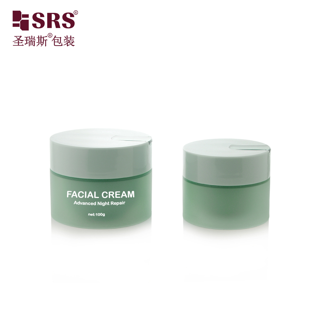 50g 100g Double Wall PP Cream Jar for Refillable Cosmetic Packaging Cap with Spoon