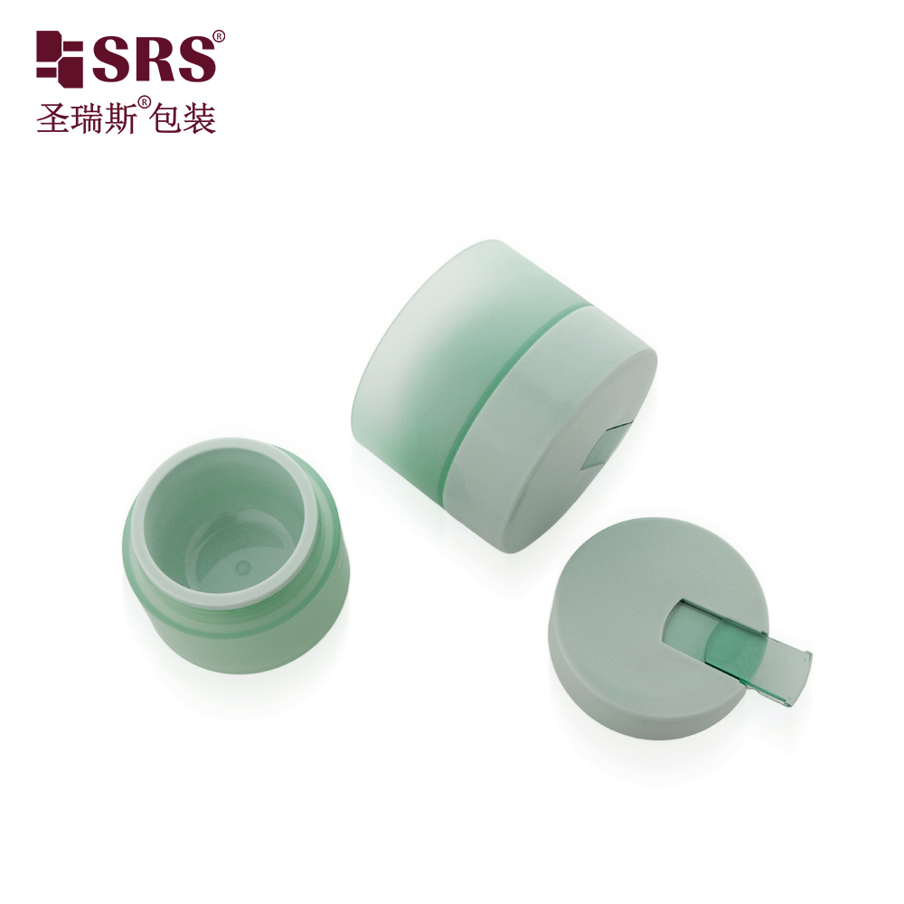 50g 100g Double Wall PP Cream Jar for Refillable Cosmetic Packaging Cap with Spoon