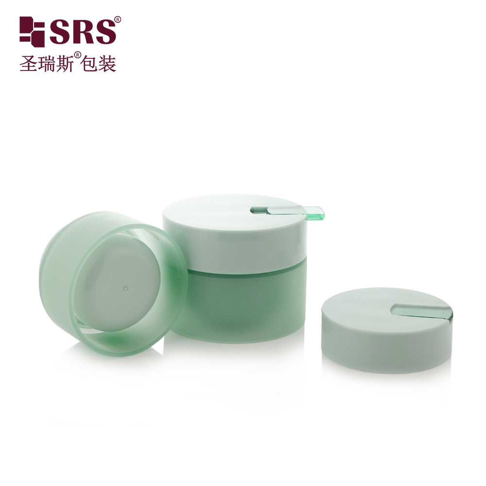 50g 100g Double Wall PP Cream Jar for Refillable Cosmetic Packaging Cap with Spoon
