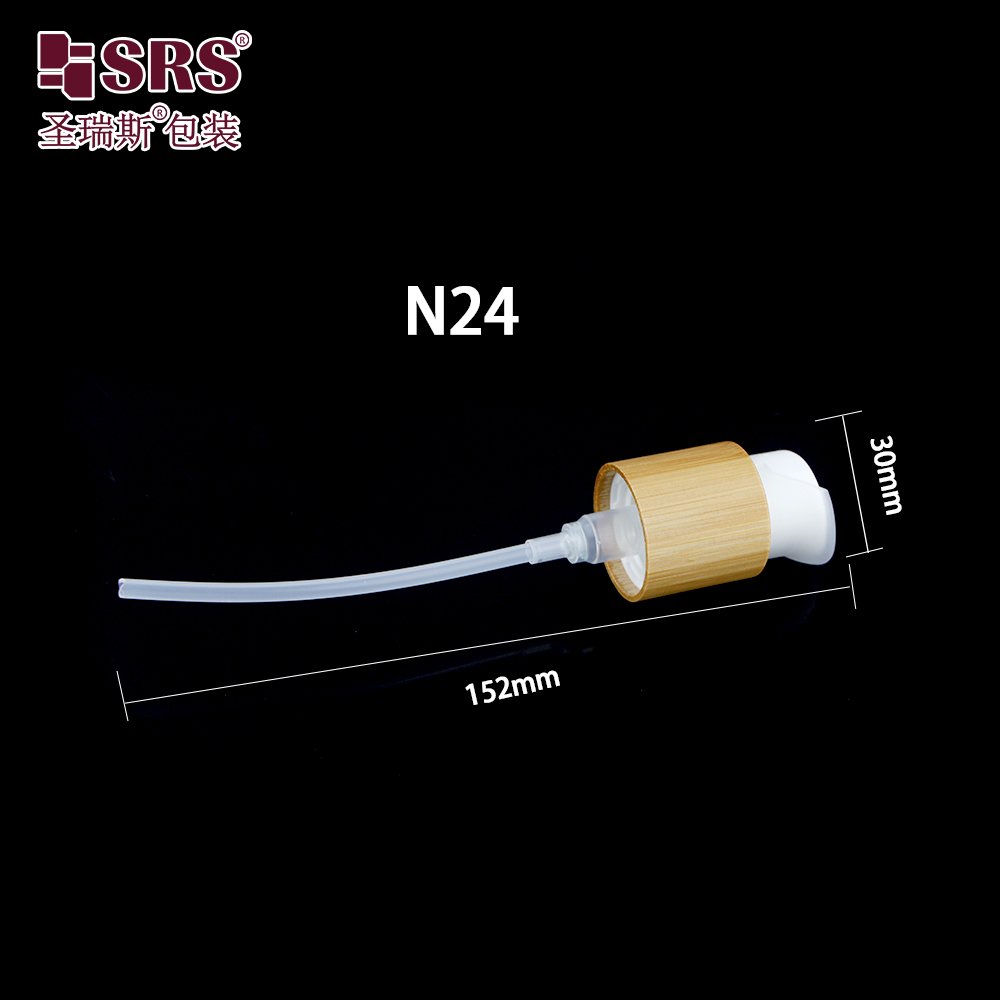 Luxury Recyclable N24/410 Screw-On Bamboo Lotion Pump Lid 